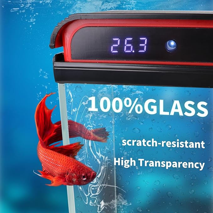 20 Gallon Fish Tank, Large Betta Tank with Glass Aquarium Starter Kits Self Cleaning with 3 Types of LED Lights and Filter Water Pump, Ultra Quiet Decoration Kids Room Gift Decor