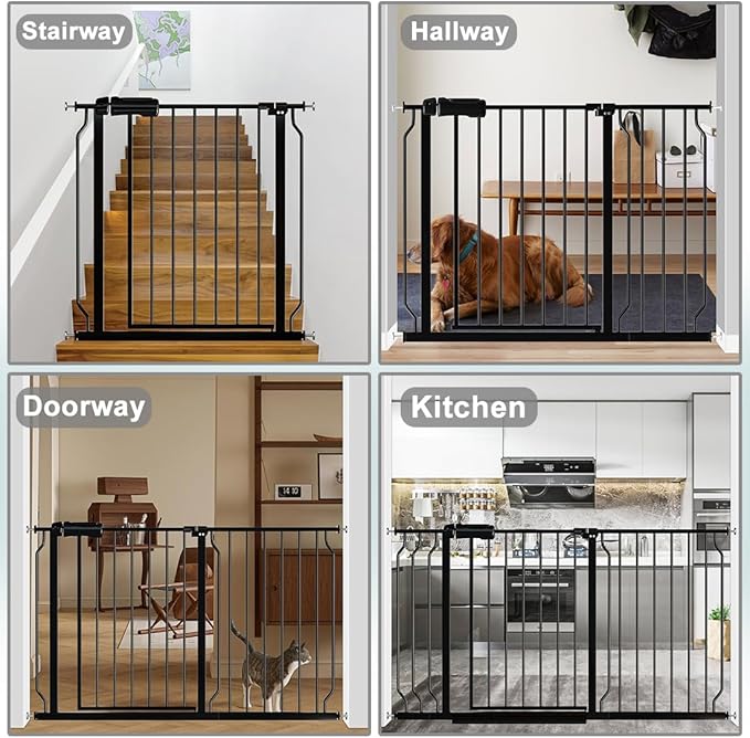 Fairy Baby Extra Wide Baby Gate 81.1-85.8 Inch Wide, Walk Through Pressure Mounted No Drill, Long and Large Tension Dog Gate for Pet and Kids
