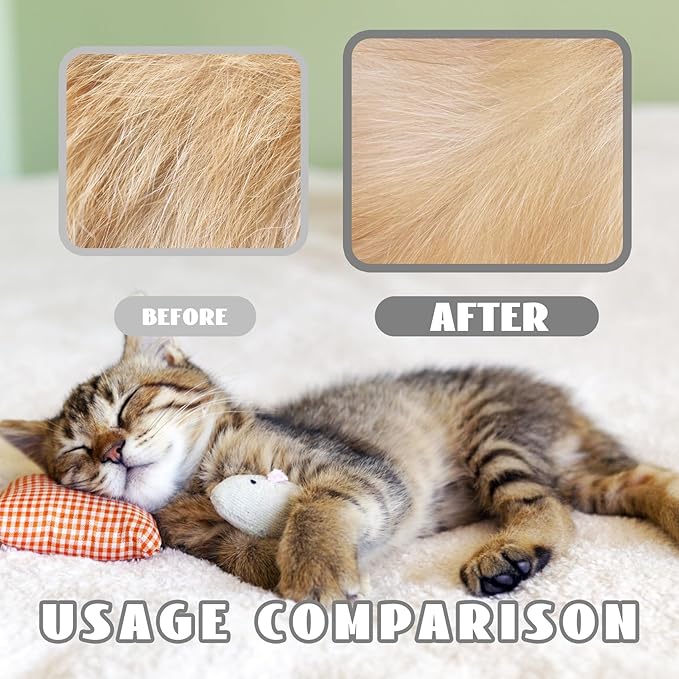 3-in-1 Steam Brush for Cats & Dogs – Hair Removal Comb with One-Click Release & Water Spray – Grooming Brush for Shedding, Long/Short Hair (white brushs-grey)