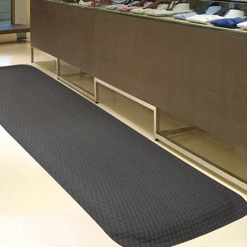 American Floor Mats Hog Heaven 5/8 inch Black & Yellow Border 5' x 10' Nitrile Backed Anti-Fatigue Comfort Mat