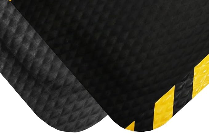 American Floor Mats Hog Heaven 5/8 inch Black & Black Border 4' x 8' Nitrile Backed Anti-Fatigue Comfort Mat