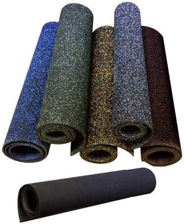 American Floor Mats 1/4in (7mm) Thick 10% Mocha 4' x 45' Heavy Duty Rubber Rolls, Protective Exercise Mats, Home Gym Rubber Flooring