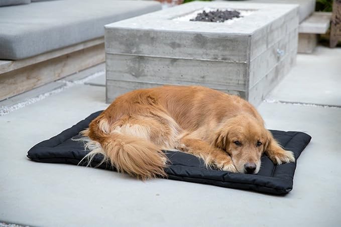 K9 Ballistics Tough Ripstop Dog Crate Pad - Durable & Machine Washable with Non-Skid Bottom and 120-Day Warranty, Fits 36" Wire Crates - Medium Obsidian Black