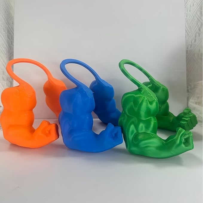 Funny Cat Muscle Arm, 3D Print Cat Neck Arm with Muscles, Funny Pet Prop Boom Arm, for Kitten Birthday Party Supplies(Blue)