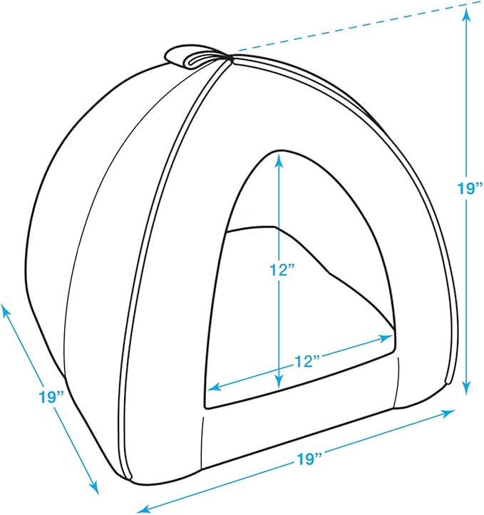 Pet Tent - Soft Bed for Dog and Cat by Best Pet Supplies - Gray Lattice, 19" x 19" x H:19"