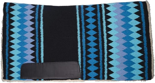 Fleece Bottom Contoured Saddle Pad - 34" x 40" | New Zealand Wool Top | 3/4" Felt Core | Contoured Fit | Hypoallergenic Fleece Lining | Weighs 8 lbs