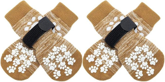 EXPAWLORER Anti Slip Dog Socks to Prevent Licking Paws, Dog Shoes for Hot Pavement, Dog Booties for Small Medium Large Senior Dogs, Traction Control Boots & Paw Protectors for Hardwood Floors