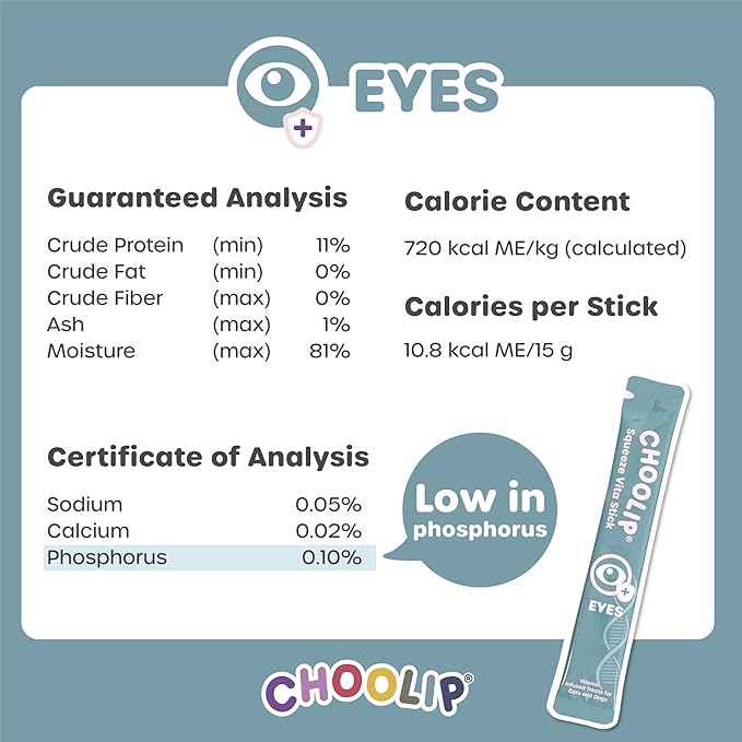 Squeeze Vita Stick Lickable Treats for Dogs & Cats. 7 Eye Health Sticks with Essential multivitamins. Soft and Tasty Paste for All Life Stages, Supporting Eyes Health