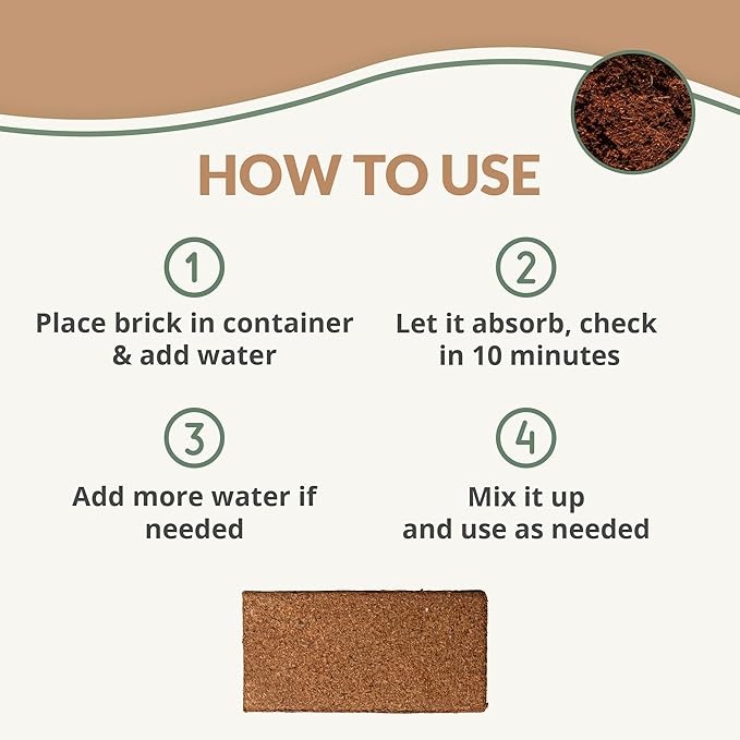 Coco Coir 650gm Bricks (30-Pack) - Organic Coco Coir for Plants & Gardening - OMRI-Listed Cocopeat for Garden Soil, Seed Starter Soil, & Mulch - Coconut Coir Bricks - Coconut Fiber Potting Mix
