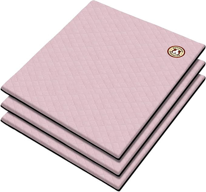 GuineaDad Premium Liner – Fleece Guinea Pig Cage Liner – 5 Pack - Ultra-Plush Reusable Fleece Bedding with Waterproof Bottom – Extra Absorbent Liner for C&C 1x1 Cage (Blush)