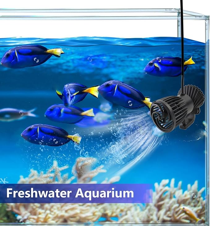 CONQUERALL 520-2600GPH 15W Wave Maker 24V DC Multi Angle Direction Sine Wave Technology Large Flow Suit for Fish Tank Aquarium Freshwater and Saltwater