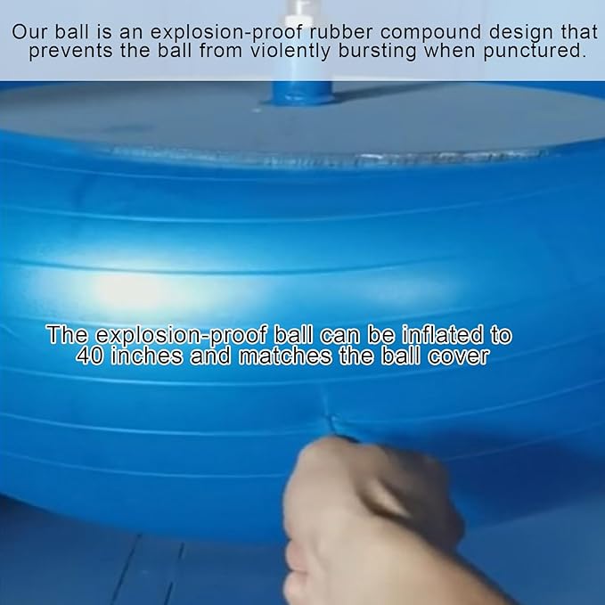 40inch Giant Herding Ball with Ball Cover Anti Burst Please Watch VCR for How to Inflation Horse Toys for Horses Stall Entertainment Play, Pump Included(Colorful,Classic)