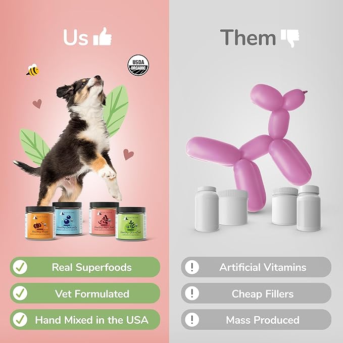kin+kind Hip+Joint Supplement Dogs & Cats - Vet Formulated Natural Formula with Organic Turmeric, Black Pepper and Coconut- Made in USA - Bundle (3 x 4 oz)