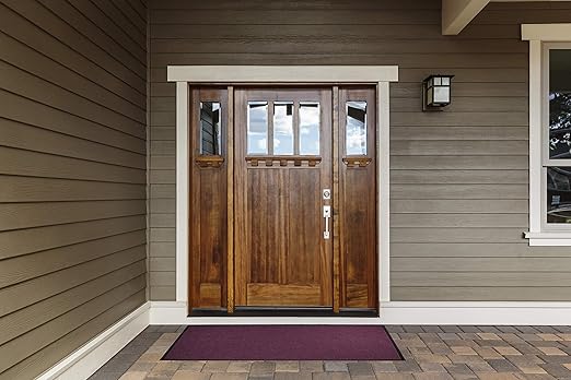 M+A Matting WaterHog Diamond | Commercial-Grade Entrance Mat with Rubber Border – Indoor/Outdoor, Quick Drying, Stain Resistant Door Mat (Dark Brown, 6' x 8')