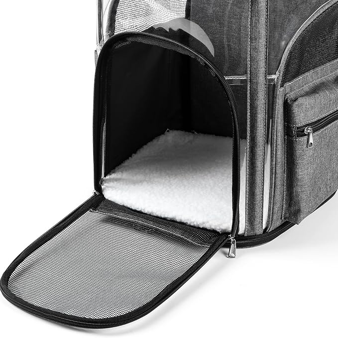 Cat Carriers Dog Carrier Pet for Small Medium Cats Dogs Puppies up to 25 Lbs, TSA Airline Approved Soft Sided, Collapsible Travel Puppy - Black Grey (L: 15.8" LX12.6 WX19.7 H, Pink)