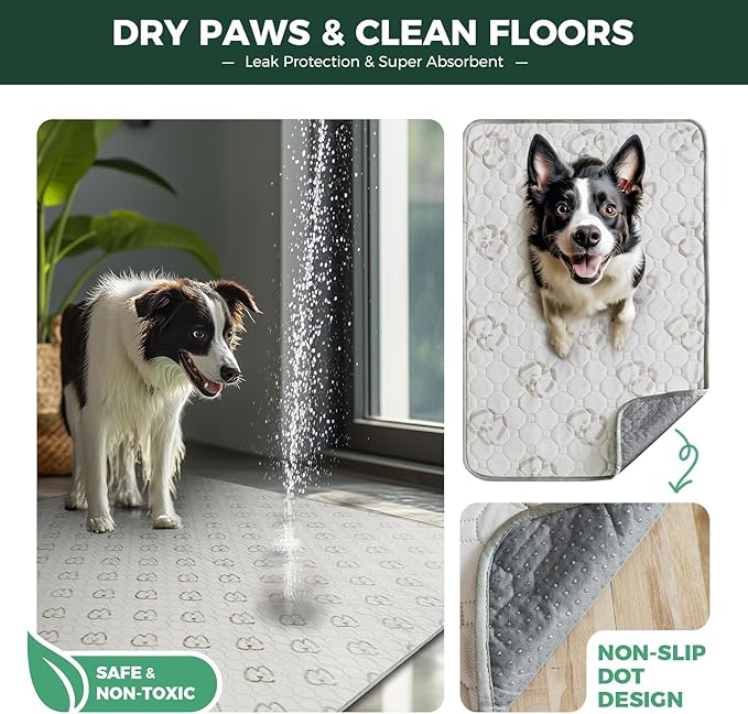 FXW Washable Pee Pads for Dogs, Puppy Pads with Super Absorbent, Specifically Designed for FXW Rollick/Homeplus 32/40/45inch 8 Panels Dog Playpen, 34" Octagon, Khaki, 2 Packs